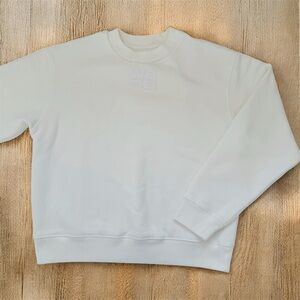 White Sweatshirt with Wang Logo